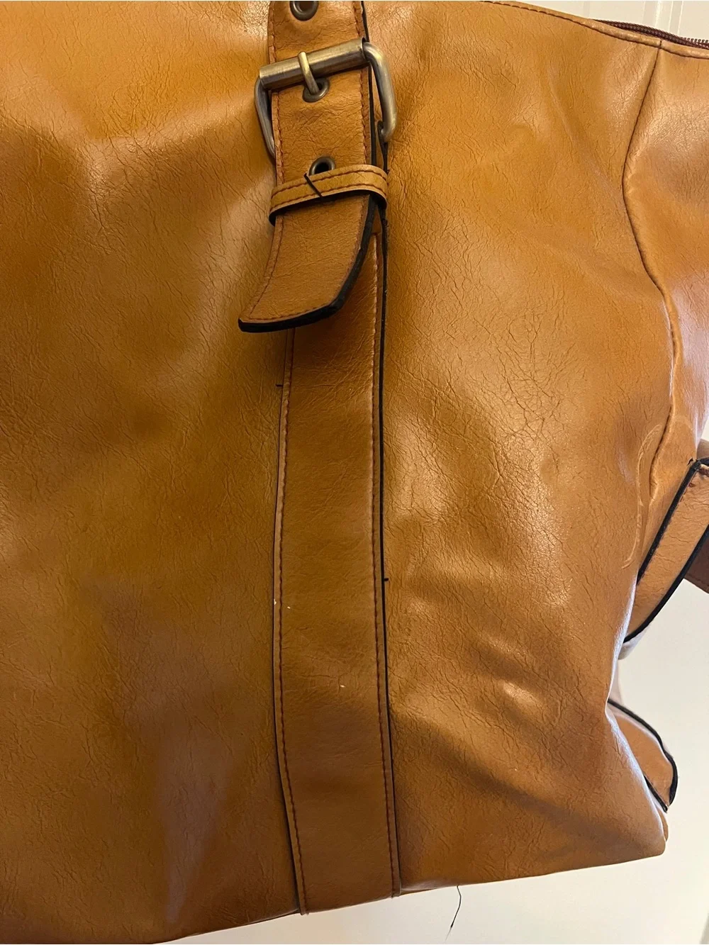 Bueno Faux Leather Carryall Tote Bag - Tan